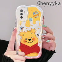 เคส Chenyyka สำหรับ OPPO A53 2020 4G A53s 4G 4G เคส A11s 2020 A33 A32หมีน้ำผึ้งน่ารักสีสันสดใสเคสเคสมือถือโปร่งใสลายกล้องถ่ายรูปสร้างสรรค์ฝาครอบป้องกันซิลิโคน