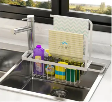 simplehuman Kitchen Dish Drying Rack and Slim Sink Caddy Sponge Holder  Bundle, Stainless Steel