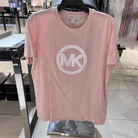 เสื้อยืดลำลองแขนแขนสั้นคอกลมสำหรับสำหรับทั้งหญิงและชาย MK พิมพ์ลายครึ่งแขนคลาสสิกใหม่