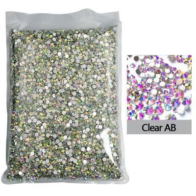 Bulk Wholesale Clear AB 14400pcs Big Package Non Hot Fix Crystal Rhinestione Flatback Strass Hotfix Rhinestone Nail Art Stone Spine Supporters