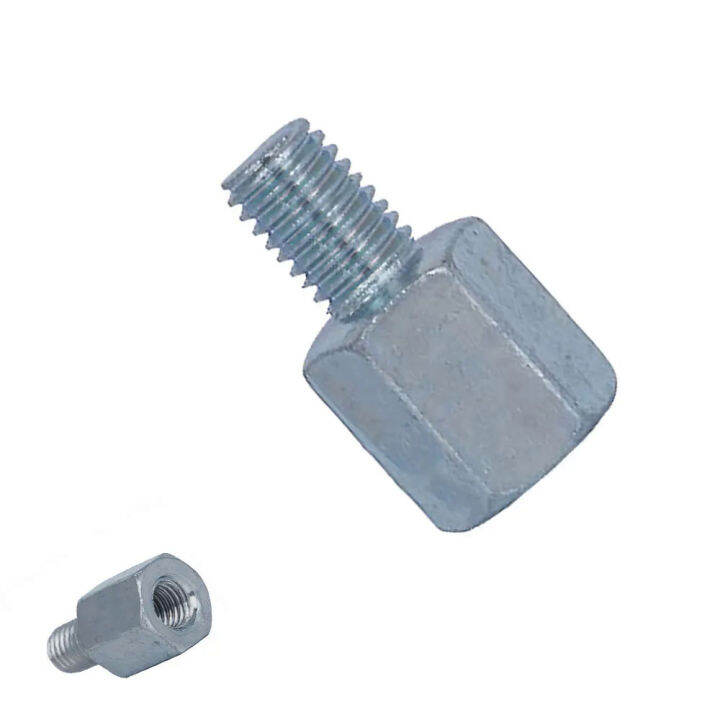 8mm Anticlockwise To Clockwise Silver Steel Metal Rearview Mirror