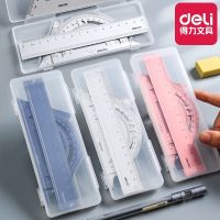 4 Pcs/Set Square Triangle Ruler Aluminum Alloy Protractor Set Wave Ruler Drawing School Supplies Student Stationery