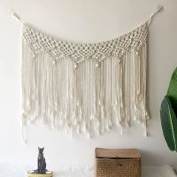 พรมทอแขวนผนัง Boho แขวนผนัง Macrame ขนาดใหญ่สไตล์โบฮีเมียนด้านบนเตียงเครื่องตกแต่งฝาผนัง J29ตกแต่งฉากหลังคริสต์มาสงานแต่งงาน