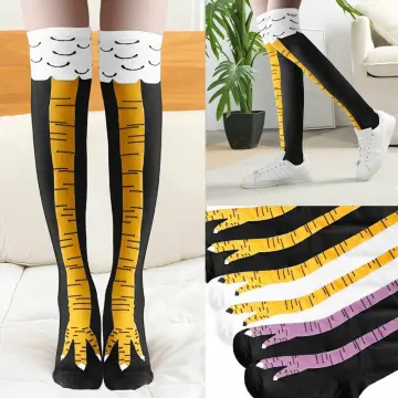 Animal Cartoon Cosplay Crazy Fitness Gym Deadlift Athletic Halloween  Novelty Chicken Legs Knee-High Socks Funny Gifts Calcetines