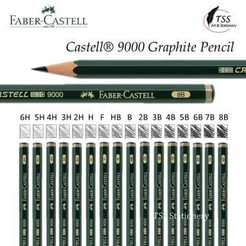 FABER - CASTELL PENCIL 9000 - HARDNESS H 2H HB B - CHOOSE