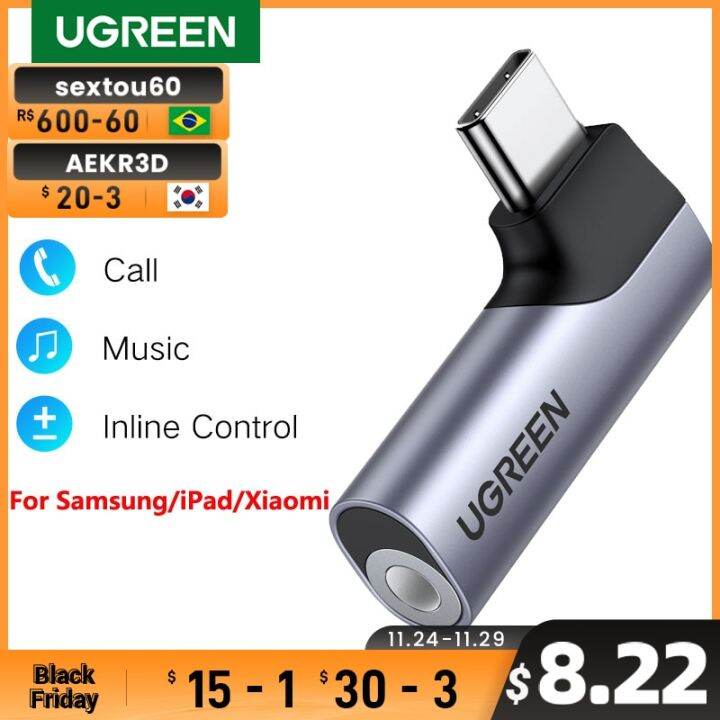 UGREEN USB C To 3.5Mm Audio Headphone For Samsung Galaxy A52s S22 S21