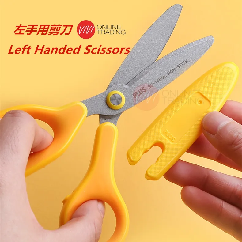 Japan PLUS child safety scissors children handmade paper-cut left handed scissors gunting budak tangan kiri