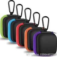 1pcs Mini Portable Earphone Bag Coin Purse Headphone USB Cable Case Carrying Pouch Bag Earphone Accessory Square Storage Box