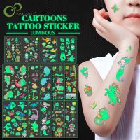 10/20Pcs Childrens Fluorescent Green Cartoon Tattoo Stickers Unicorn Mermaid Reward Gift Creative Toys Gifts For Child XPY