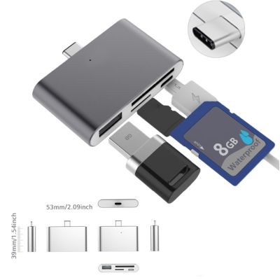 Vonets Tipe-C USB TYPE C HUB OTG SIM CF SD TF Card Reader Adaptor Converter untuk MacBook Air samsung GALAXY Note 8 S8 Aksesoris