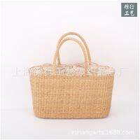 New Xu Xing Craft Grass Compilation Bag Ins Summer Yellow Editing Frame Beach Ladies Handbaging Fashion