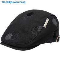 ┅ Street fashion cap male ins trend new skulls England fan female personality beret cotton embroidery