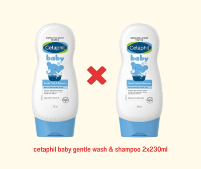 แพ็คคู่ Cetaphil Baby Gentle Wash&amp;Shampoo 230 Ml. เซตาฟิล เบบี้ อาบและสระผม (2x230ml)