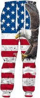 3D American Flag Trousers, Eagle Novelty Print Sweatpant, Men Women Harajuku Hip Hop Sport Pants