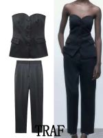 【DT】hot！ 2023 Woman 2 Pieces Sets Fashion Breasted Sleeveless   Pants Causal Commute