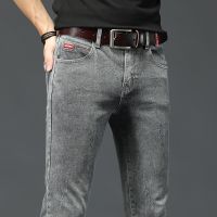 [COD] 2022 Four Seasons Explosive Small Feet Jeans Mens Korean Elastic Pants Middle School Students All-match