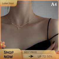 Lokei สร้อยคอประดับพลอยเพทายเม็ดใหญ่สำหรับผู้หญิงสร้อยคอพู่ห้อยเซ็กซี่แบบกระดูกไหปลาร้าเครื่องประดับแฟชั่นฤดูร้อน