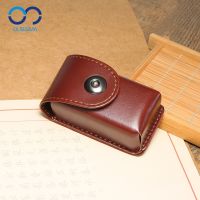 [Fast delivery] MUJI Foldable Myopia Glasses Case for Men and Women Portable Presbyopic PU Leather Glasses Bag Can Be Hanging on a Belt Mirror Box Small and Comfortable