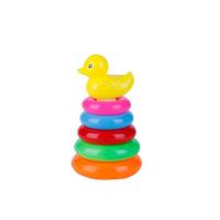 Montessori Rainbow Color Stacking Rings Tower Duck Toy For Kids Toddler Bath Tub Early Development Play Toys Baby Toys Gift