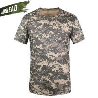 Outdoor Hunting Camouflage T-shirt Men Breathable Army Tactical Combat T Shirt Military Dry Sport Camo Camp Tees