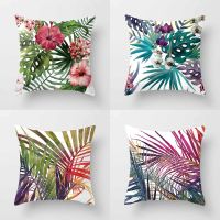 Summer Tropical Plants Pillow Case Flamingo Decorative Pillowcases Green Leaves Throw Pillow Case Tropical Plants Home Decor