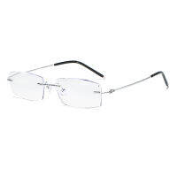 ZIROSAT 8581 Reading Glasses Men Anti Blue Rays Presbyopia Eyeglasses Computer Frameless with +1.0+1.5+2.0 +2.5 +3.0 +3.5 +4.0