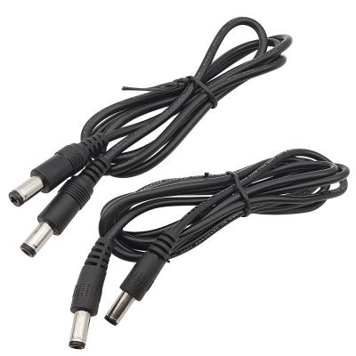 1Pcs Black DC Power Cable 5.5mm x 2.1mm Male to 5.5mm x 2.1mm Male Plug Connector Extension Cord for CCTV Security Camera  Wires Leads Adapters