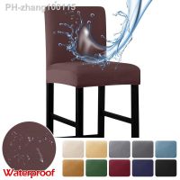 Bar Chair Cover Waterproof Faric Chair Cover Short Back Chair Covers Small size Elastic Seat Cover for Dining Room Coffee Shop