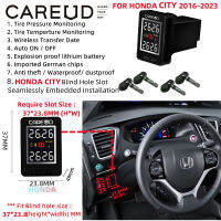 CAREUD U912-TJ รถ TPMS ภายใน Car ระบบการตรวจสอบแรงดันยางรถยนต์ Car รถ TPMS สำหรับ Honda City 2014-2022รูบอดขนาดสล็อตต้องมีขนาดเล็ก37*23.8มม. (สูง * กว้าง)