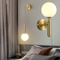 Nordic Led Wall lamp Postmodern Simple Ball Drop light Corridor Balcony Creative Staircase Bedroom Bedside G9 BULB Wall Lights