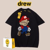 ☫○✽ เสื้อยืดแขนสั้น ผ้าฝ้าย ทรงหลวม ลาย Super Mario แฟชั่นฤดูร้อน สไตล์ยุโรป และอเมริกา สําหรับผู้ชาย และผู้หญิง