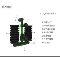 กรองฟองน้ำแบบคู่ กรองฟองน้ำแบบติดข้างตู้ หัวคู่ขนาดเล็ก ฟองน้ำถอดล้างได้ กรองฟองน้ำ กรองติดในตู้ รุ่น QS-100 Aquarium Sponge Filter