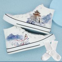 ❀▽♀  Canvas shoes mens shoes high help tide 202300 build new youth ulzzang breathable leisure summer sandals