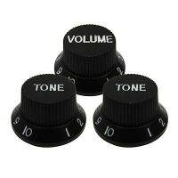 Proline 1-Volume 2-Tone Control Knob For Electric Guitar Pickup Black