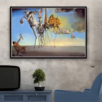 ภาพ Salvador Dali ประสาทหลอนย้อนยุคผ้าใบวาดภาพศิลปะบนผนังของตกแต่งบ้านสไตล์นอร์ดิก0706