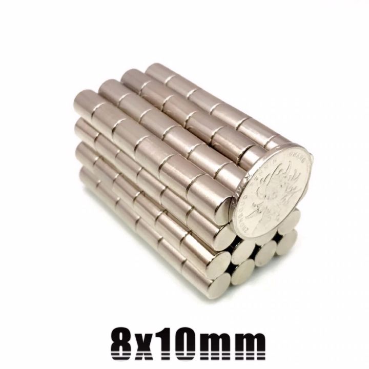 1ชิ้น-แม่เหล็กแรงสูง-8x10มิล-magnet-neodymium-8-10mm-แม่เหล็กแรงสูง-ทรงกระบอก-ขนาด-8x10mm-แม่เหล็ก-แรงดูดสูง-8-10มิล-แม่เหล็กนีโอไดเมียม