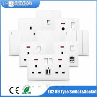 ✇✱  86x86mm EU UK Standard USB Outlet 3.1A 5V Type-C USB Wall Power Socket PC Panel Global Light Switch Dual Socket AC110-240V