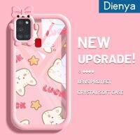 Dienya เคสปลอกสำหรับ Samsung A21s ลายการ์ตูนน่ารักรูปดาวและแมวสีสันสดใสนิ่มกันกระแทกเคสโทรศัพท์โปร่งใสปลอกซิลิโคนป้องกันเลนส์กล้องมอนสเตอร์ที่น่ารัก