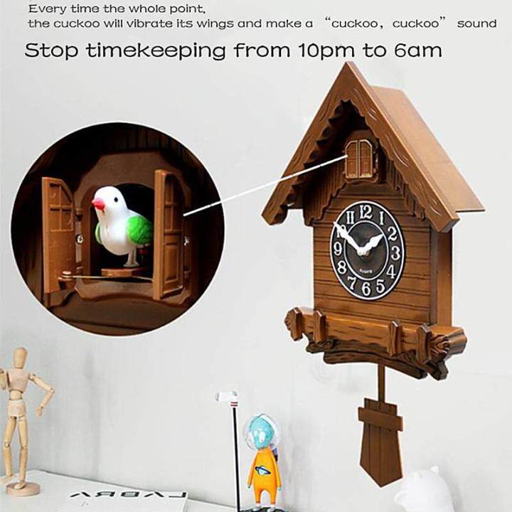 LRF Cuckoo Hourly Chiming Wall Clock Silent Pendulum Clock Living Room  Children Creative Cartoon Clock Nordic Bird Cute Cuckoo Clocks Family  Gifts（H53cm * ） | Lazada