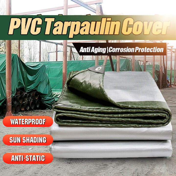 Waterproof Tarp With Eyelets Thicker 100 Slan Sunscreen Silver Sun