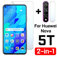 2in1 โนวา 5 ครั้ง 6se 7iป้องกันกระจกบนสำหรับHuawei Nova5T 5 ครั้งT5 6 Se 7i 6seป้องกันหน้าจอGlasแผ่นLenกระจกนิรภัยด้วยกล้องเลนส์ฟิล์ม