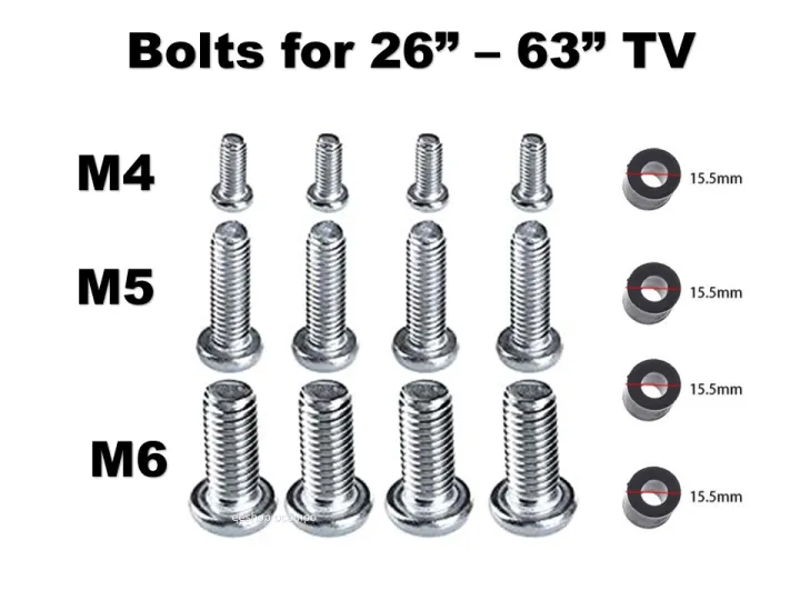 Tv Screw Bolt M4 M5 M6 For Universal Vesa Bracket Wall Mount Led Lcd Plasma Tv 26 To 63 Bracket Screws Samsung Sony Lg 12pcs Lazada Ph