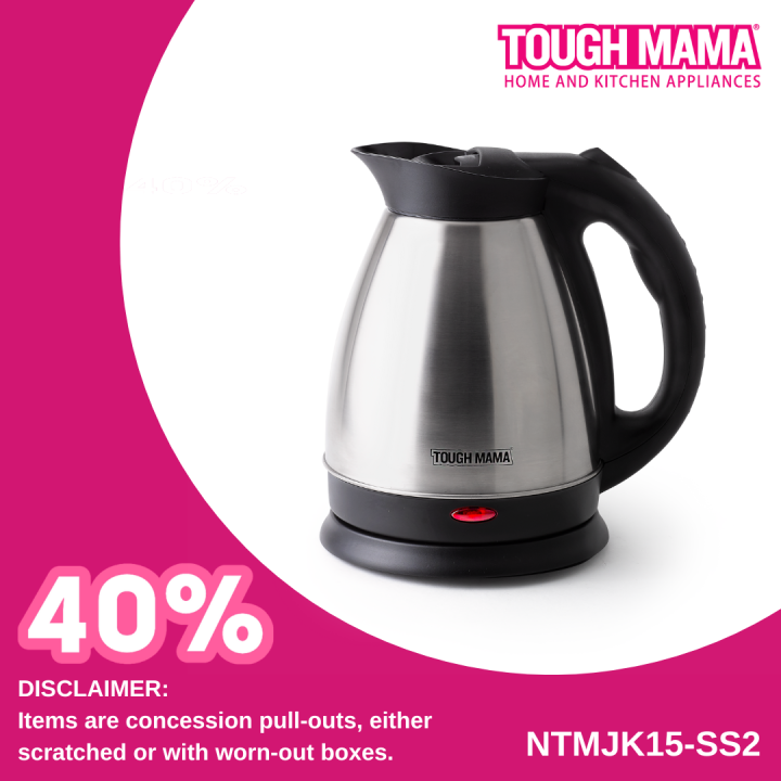 Tough Mama Stainless Steel Electric Kettle NTMJK15SS2 CLASS B1 1.5L