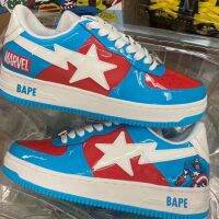 รองเท้าผ้าใบคู่ BAPESTA Low Marvel,รองเท้ากีฬาลำลองรองเท้าถักกันการฉีกขาดรองเท้าบุรุษรองเท้าผู้หญิงรองเท้าบุรุษ