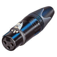 New 1Pcs Switzerland Neutrik NC3FXX-B 3 Pole XLR หญิงตัวเชื่อมต่อสายเคเบิลพร้อมตัวเครื่องโลหะสีดำและที่ติดทอง.  -