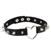 Spiked Heart Choker Studded Goth Choker Punk Collar ผู้หญิงสีดำ Gothic เครื่องประดับสำหรับผู้หญิง Accessories