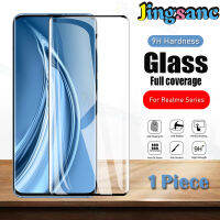 Jingsanc 9H HD ความแข็งกระจกเทมเปอร์ปกป้องหน้าจอสำหรับ Realme C55 C53 C51 C35 C33 C31 C30S C21Y C20 C11 11X 11 10T 10 9i 8 GT Neo 3T 2 Narzo 50i 50A 50 30A Pro Plus prime 4G 5G คุ้มครองเต็มรูปแบบ1ชิ้นฟิล์มกันรอย D001-1