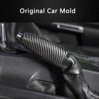 ：》“{： QHCP Handbrake Cover Case For Ford Mustang 15-22 Parking Lever Sleeve Grip Protector ABS Carbon Fiber Car Interior Accessories