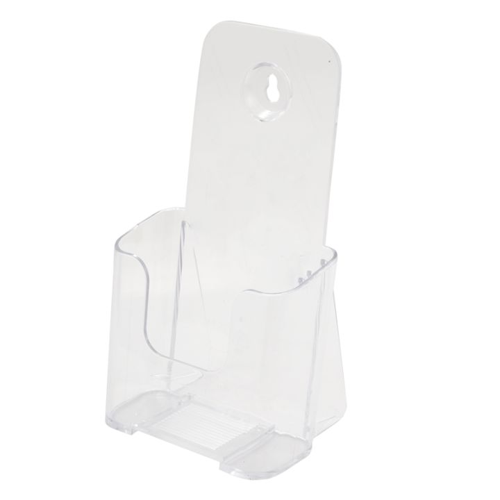 6-pack-premium-trifold-4-inches-wide-brochure-holder-plastic-brochure-holder-wall-mount-clear-countertop-organizer-literature-holders-flyer-holder-plastic-display-stand