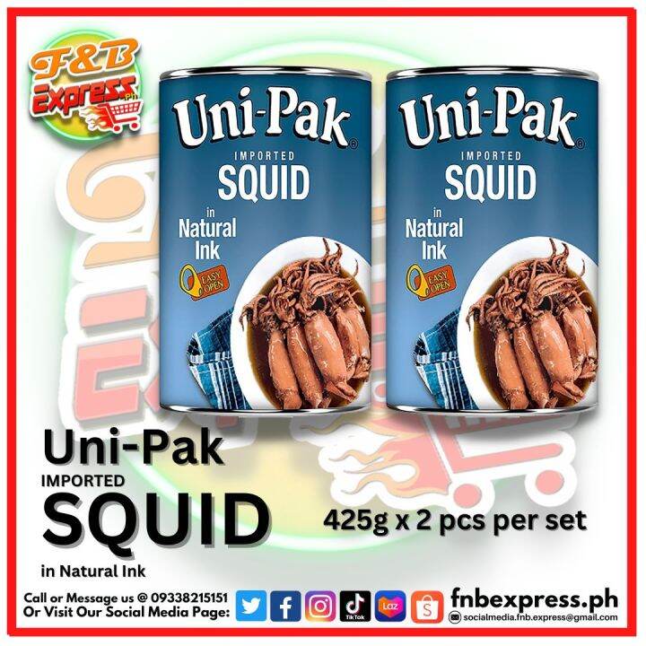 Uni-Pak Squid in Natural Ink 425g x 2pcs | Lazada PH